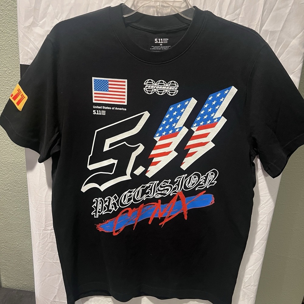 5.11 Tactical USA Precision Graphic Performance T-Shirt, Size XS Printed In USA